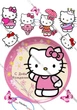 Сахарна їстівна картинка Modecor Модель HELLO KITTY Ø 18см, топпери вис. 6см для дівчинки на торт і топпери (SNP - 00056) - зображення 2