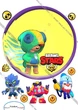 Сахарна їстівна картинка Modecor Модель Brawl Stars Ø20 см вис. 6-7 см для хлопчика на торт і топпери 10,11,12,13,14,15 років (SNP - 00037) - изображение 3
