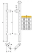 Офісна дверна ручка пряма сталева INOX SS 1000 мм кріплення 45 гр, двостороння - зображення 2