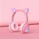 Бездротові навушники "CAT" BK1 з котячими вушками і LED лапками PINK - зображення 6