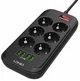 Filtr sieciowy przedłużacz LDNIO SE6403 6 gniazd / 4 USB 2 m Black (6933138690178) - obraz 2