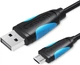 Кабель Vention USB-A 2.0 — microUSB B, 1.5 м Black (VAS-A04-B150-N) (59625004) - зображення 1