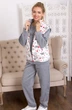 Костюм трійка Світшот+штани+жилет Fleur Lingerie ХОРТІ 48 сірий-сніжинки (5192) - зображення 1