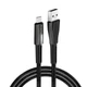Кабель ColorWay USB - USB Type-C (M/M), Zinc Alloy + Led, 2.4 А, 1 м, Black (CW-CBUC035-BK) - изображение 1