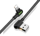 Двухсторонний зарядный кабель для iPhone iPad Mcdodo 90° USB to Lightning с LED подсветкой 1.2m - изображение 1