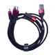 Тканевый Кабель Быстрой Зарядки И Синхронизации 3 В 1 - Lightning Micro USB Type-C black with red 6980065165859 - изображение 2
