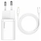 Зарядное устройство 1Type-C Baseus Super Si 20W + Cable Type-C to Lightning (TZCCSUP-B02) White - изображение 1