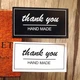 Наклейки Thank you hand made 26*50 мм. черно-белые 8 штук/набор - изображение 3
