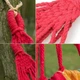 Гамак подвесной с каркасом 190х100 Планка 100см Hammock Темно-красный - изображение 4