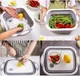 Дошка-миска обробна складна універсальна, трансформер KitchenCraft Біло-сіра - изображение 2