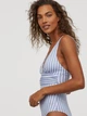 Купальник суцільний жіночий H&M 2612-8117771 50 Біло-блакитний смужка (hm04454517200) - зображення 3