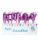 Свічки для торта "Happy Birthday" набір - 13 шт., висота - 3 см, колір - малиновий - зображення 2
