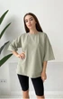 Костюм жіночий футболка оверсайз та шорти - велосипедки KML 00559A M (44-46) Хакі з чорним (K -559А/1 A) - зображення 3