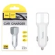 Автомобільний зарядний від прикурювача Hoco Z23 2 USB 2.4 A White (7087) - зображення 4