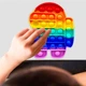 Pop It игрушка антистресс вечная пупырка, поп ит пупырка, сенсорная игрушка поп ит, pop it fidget, попит, радужный Амонг Ас - изображение 3