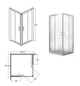 Душова квадратна кабіна Modern 90x90x185 прозора Besco - зображення 3