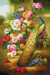 Набор для вышивания крестом со схемой на канве 66х95 Павлин и цветы Joy Sunday D085 - изображение 1