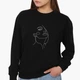 Свитшот женский Контурный минимализм (Contour minimalism) (8771-1359) Черный XS - изображение 1