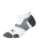 Компрессионные спортивные короткие носки 2XU, Vectr Cushion, M (38-42), белый/серый - изображение 1