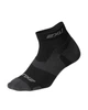 Компрессионные спортивные укороченные носки 2XU, Vectr Light Cushion 1/4 Crew, M (38-42), черный/титановый - изображение 1