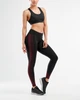 Женские компрессионные тайтсы 2XU, Fitness Mid-Rise Line Up Tight, XS, черный/бордовый - изображение 3