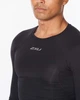 Мужской компрессионный лонгслив 2XU, Core Compression L/S Top, XL, черный/серебристый логотип - изображение 5