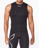 Мужская компрессионная майка 2XU, Core Compression Sleeveless Top, S, черный/серебристый логотип - изображение 1