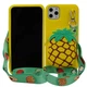 Чехол для Apple iPhone 11 Phenix-Color 3D силиконовый с карманом на шнурке Yellow/Pineapple - изображение 1