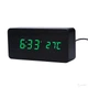 Электронные настольные часы-будильник с термометром LED WOOD CLOCK VST-862+ под дерево черные с зеленой подсветкой - изображение 1