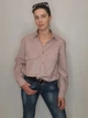 Жіноча лляна сорочка оверсайз Пан Кафтан Пудрова 48/50 - зображення 6