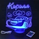3D нічник у дитячу з метрикою дитини, LED світильник "Тачки" (16 кольорів світіння) з пультом під замовлення (НЧ0010-1) - зображення 1