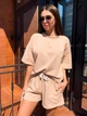 Костюм жіночий футболка з шортами K&ML XS - M (42 - 46) Бежевий ( 562 - 02) - зображення 2