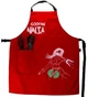 Фартух Cook YEAH з принтом Cooking Ninja (дружин) і регульованими застібками. Червоний. Подарункова упаковка. - зображення 1