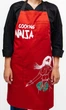 Фартух Cook YEAH з принтом Cooking Ninja (дружин) і регульованими застібками. Червоний. Подарункова упаковка. - зображення 2