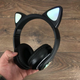 Беспроводные Детские Bluetooth наушники с подсветкой с MicroSD с FM-Радио Cat STN-28 с Кошачьими Ушками Черные - изображение 3
