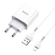 Зарядний пристрій Hoco C81A Smart 1USB 2.1A + кабель Lightning (iPhone), білий - зображення 4