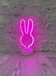Неоновый светильник ночник Зайчик настольная декоративная Neon Decoration Lamp розовый свет - изображение 2