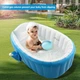 Детская надувная ванночка с подушкой и ножным насосом Intime Baby Bath Tub для купания ребенка со сливом 98X65X28 см Голубой (D-2019090675) - изображение 4