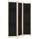 Ширма з 3 секцій Shumee 120x170x4 см тканина чорна 248183 - изображение 3