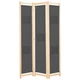 Ширма з 3 секцій Shumee 120x170x4 см з сірою тканиною 248175 - изображение 1