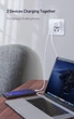 Блок питания Baseus GaN Quick Charger 45W (Type-С+Type-C) + кабель USB-C 60W white - изображение 4