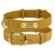 Ошейник для Собак Кожаный с Гравировкой BronzeDog Crazy Горчичный 25 мм 38-49 см (00458) - изображение 1