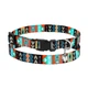 Ошейник Для Кошек BronzeDog Urban Tribal Нейлоновый с Пластиковой Пряжкой и Колокольчиком Ацтеки Оранжево-Ментоловый 10 мм 18-28 см (49/1335) - изображение 1