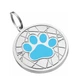 Эмалированный Адресник для Собак BronzeDog с Гравировкой Лапка на Фоне Объемной Паутинки Голубой 25 мм (92132) - изображение 2
