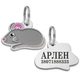 Адресник для Собак и Котов Эмалированный BronzeDog "Мышка" Серый 28*17 мм (956111) - изображение 1
