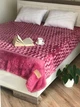 Меховой двухсторонний плед покрывало Норка Premium Collection Евро 200x220 Малиновый - изображение 3