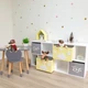 Стеллаж для игрушек Scandic Kid 4 ящика 8 ячеек Цвет желтый и серый - изображение 1