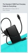 Блок питания Baseus GaN 120W Quick Charger 4.0/PD 3.0 + кабель USB-C 100W для MacBook/Huawei/Samsung/Asus/Google/Lenovo black - изображение 7