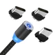 Кабель магнітний Magnet 3в1 Lightning/Micro USB//Type-C 1м mate black - зображення 5