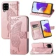 Чехол-книжка с рисунком UniCase Butterfly Pattern для Samsung Galaxy A22 (A225) / M22 (M225) - Rose Gold - изображение 2